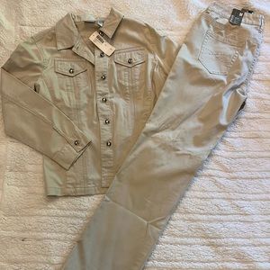 Chico’s Chelsea cotton jacket & pants NWT